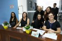 Sessão Solene em Homenagem ao Dia Internacional da Mulher 12/03/20. (Equipe de Recepção da CMIC. Jaqueline -a esq-, Angélica, Rosemari e Aline. Thiago - em pé - e Mauri). (<a class="download" href="https://www.ilhacomprida.sp.leg.br/institucional/fotos/12-03-20-dia-da-mulher-2020/dia_da_mulher_13mar2020_04-redim.jpeg/at_download/image">Download</a>)