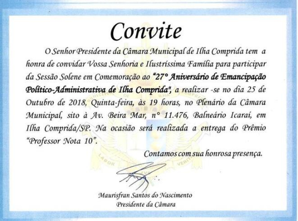 FELIZ ANIVERSÁRIO, ILHA COMPRIDA!!!