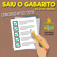 Confira o Gabarito das Provas Objetivas - Concurso Público nº 02/2018