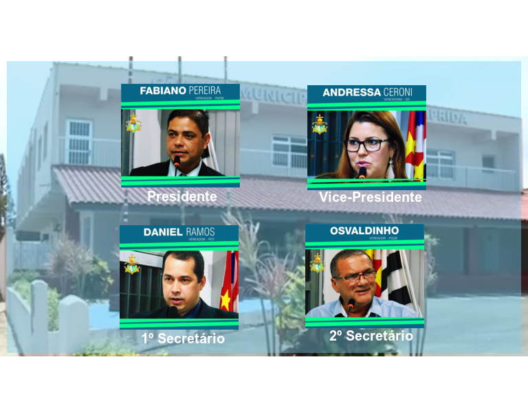 Nova MESA DIRETORA toma posse para comandar os trabalhos no biênio 2019/2020