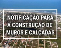 Novamente a Prefeitura de ILHA COMPRIDA notifica aos contribuintes, via CARNÊ DO IPTU, sobre obrigatoriedade da construção de MUROS E CALÇADAS.