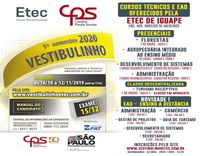 VESTIBULINHO 2019 - Etec "Colegio Agrícola de Iguape" - CONFIRA!!!